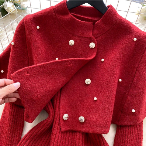 Vintage Beaded Cape & Sweater 2Pcs