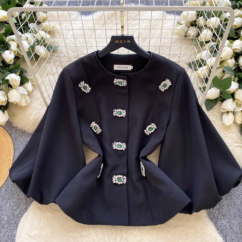 Rhinestone Studded French Style Blazer