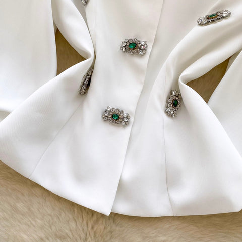 Rhinestone Studded French Style Blazer
