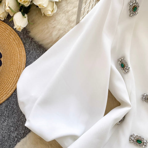 Rhinestone Studded French Style Blazer