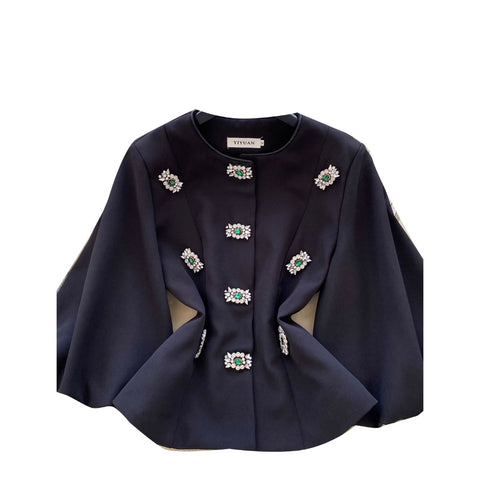 Rhinestone Studded French Style Blazer