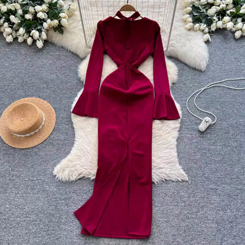 3D Floral Sequiend Slim Dress