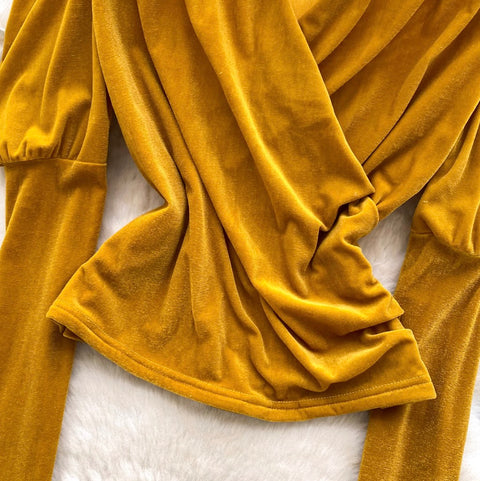 V-neck Halter Velvet Bottoming Top