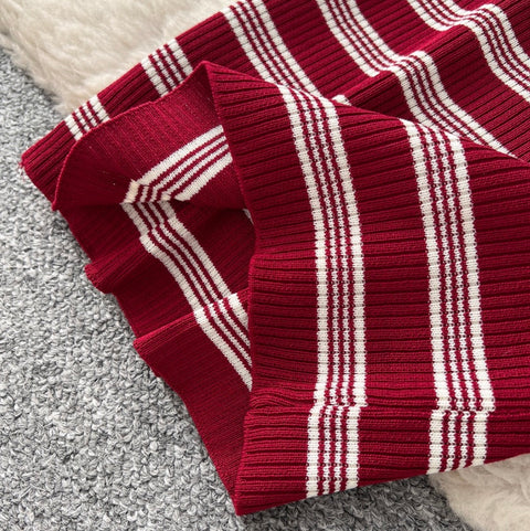 Cardigan & Slip Dress Striped 2Pcs