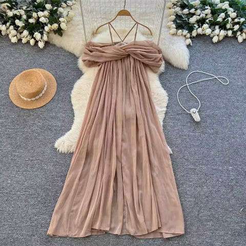 Irregular Design Sequined Halter Dress