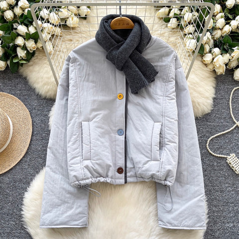 Thermal Cotton Jacket with Scarf