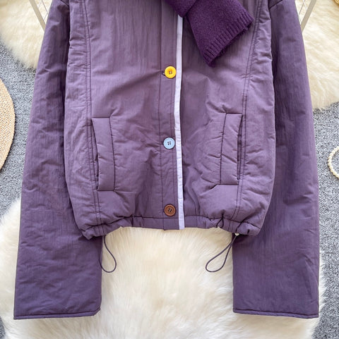 Thermal Cotton Jacket with Scarf