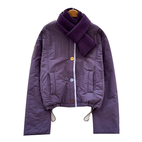 Thermal Cotton Jacket with Scarf