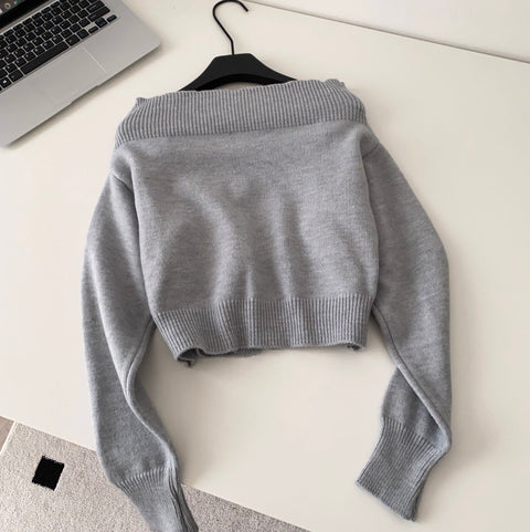 Off-shoulder Double Zipped Knitwear