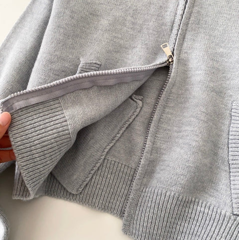 Off-shoulder Double Zipped Knitwear