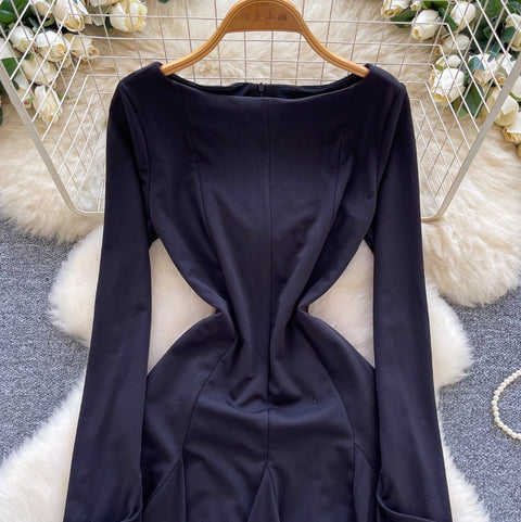 Simple Design Ruffled Short Dress