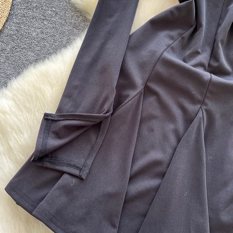 Simple Design Ruffled Short Dress