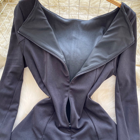 Simple Design Ruffled Short Dress