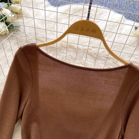 Knotted Buckle Backless Dress