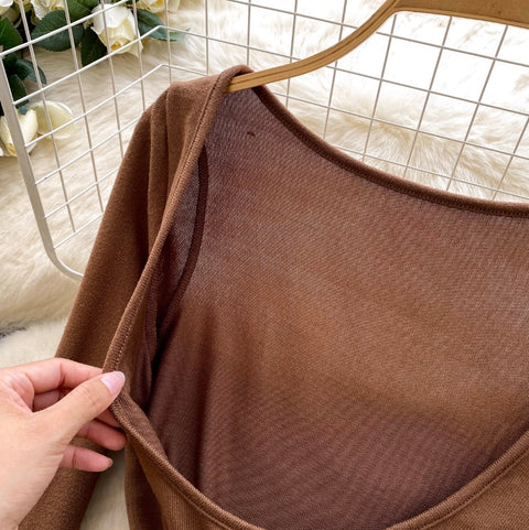 Knotted Buckle Backless Dress