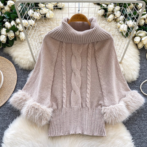 Korean Style Patchwork Turtleneck Sweater