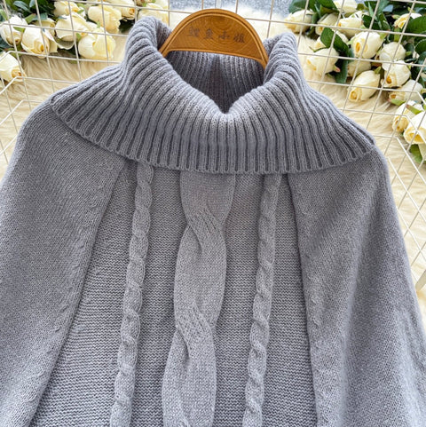 Korean Style Patchwork Turtleneck Sweater