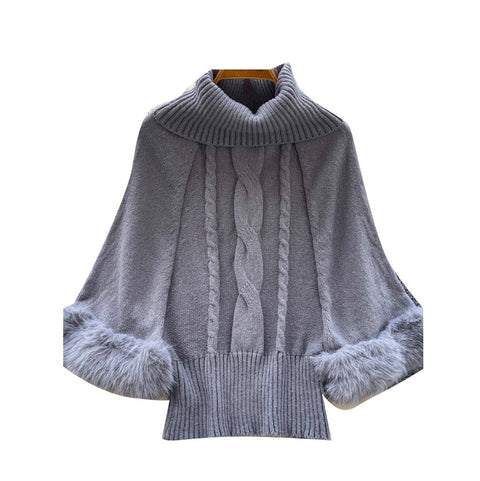 Korean Style Patchwork Turtleneck Sweater