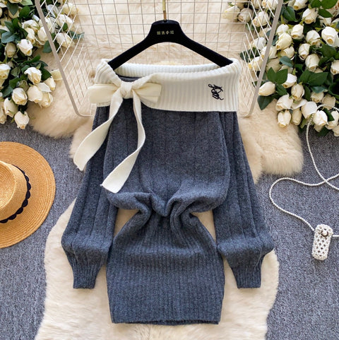 Sweetie Bow-tier Sweater Dress
