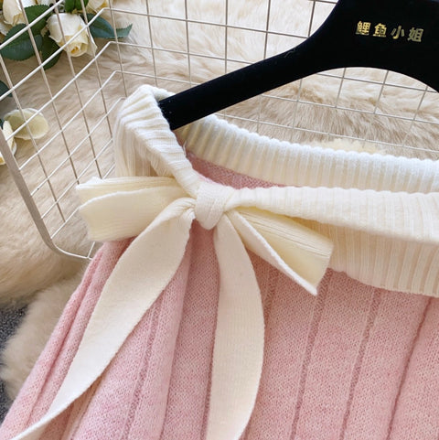 Sweetie Bow-tier Sweater Dress