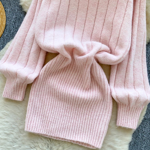 Sweetie Bow-tier Sweater Dress