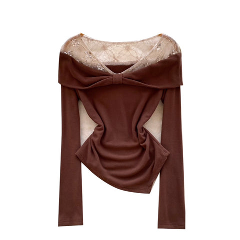 Sequined Lace Patchwork Shirt