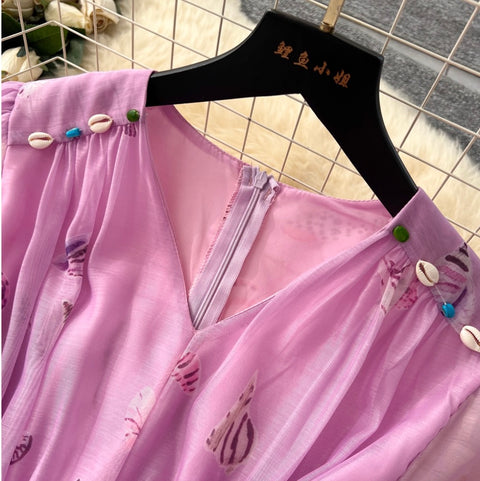 Elegant Floral Print A-line Dress