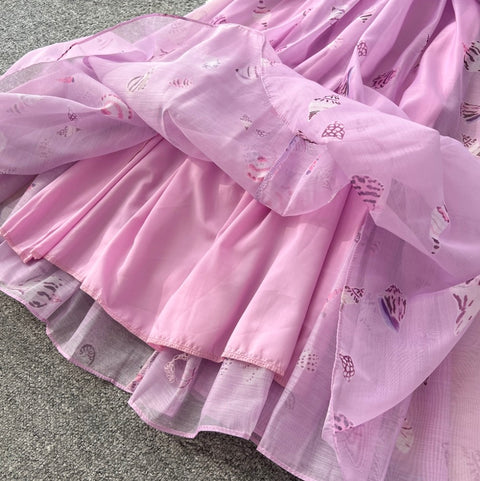 Elegant Floral Print A-line Dress