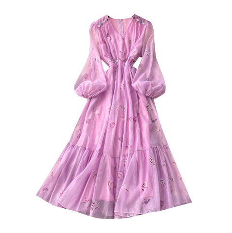 Elegant Floral Print A-line Dress