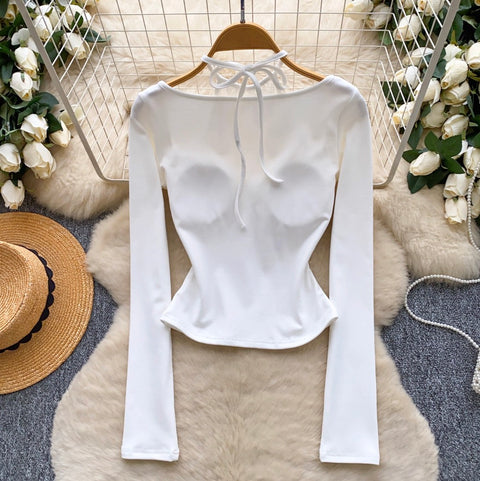 Padded Lace Patchwork Bottoming Shirt