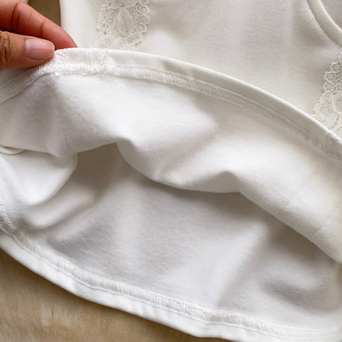 Padded Lace Patchwork Bottoming Shirt