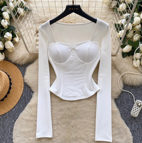 Sweetie Lace Patchwork Embroidered Shirt