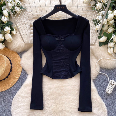 Sweetie Lace Patchwork Embroidered Shirt