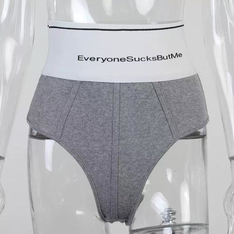 Simple Design High-cut Knitted Sports Pants