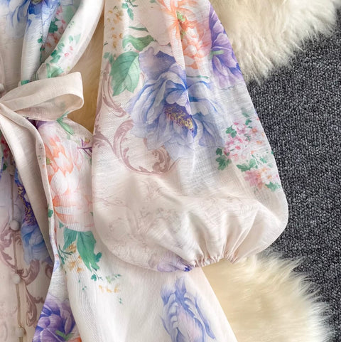 Sweetie V-neck Floral Print Dress