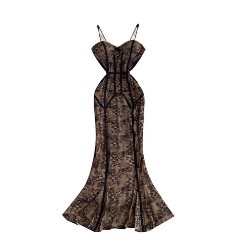 Black Lace Bodycon Slip Dress