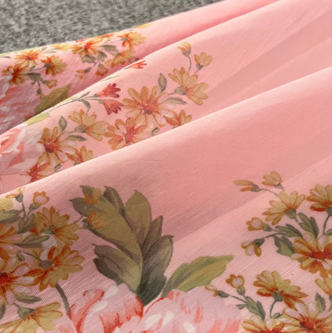 Korean Style V-neck Floral Dress