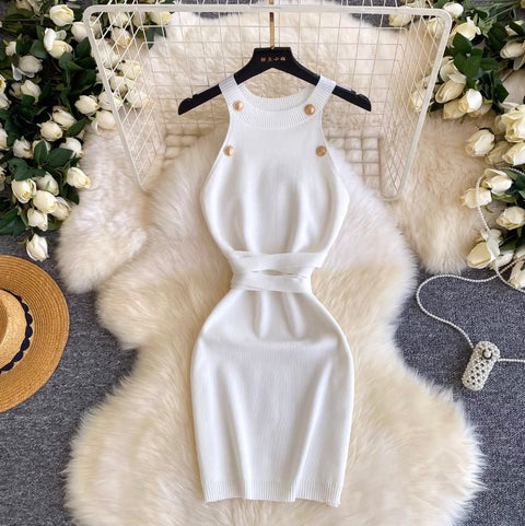 Korean Style Sleeveless Knit Dress
