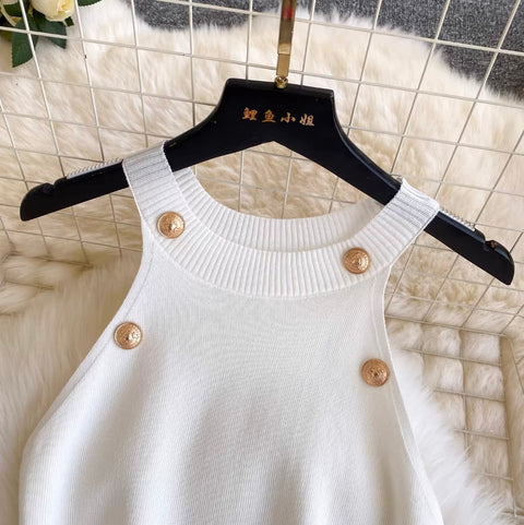 Korean Style Sleeveless Knit Dress