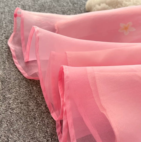 Fairy V-neck Shirt & Skirt Floral 2Pcs