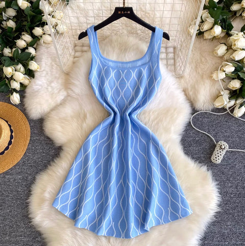 French Style Knitted Slip Dress