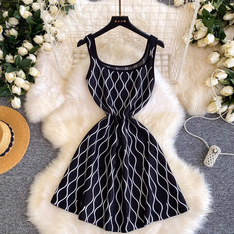 French Style Knitted Slip Dress