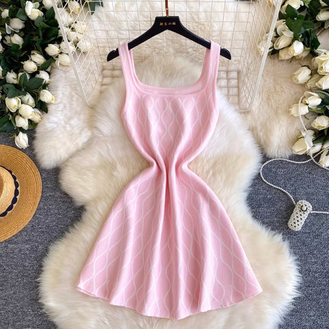 French Style Knitted Slip Dress
