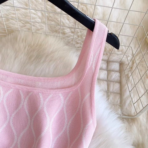 French Style Knitted Slip Dress