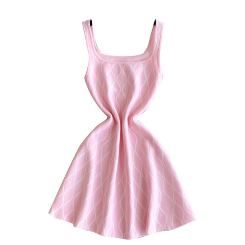 French Style Knitted Slip Dress
