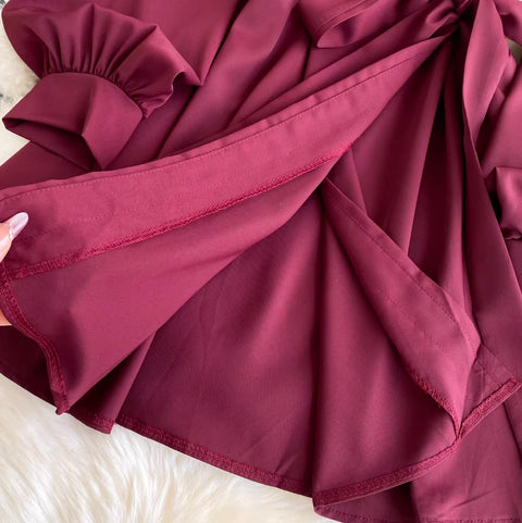 Elegant Deep V-neck Satin Dress