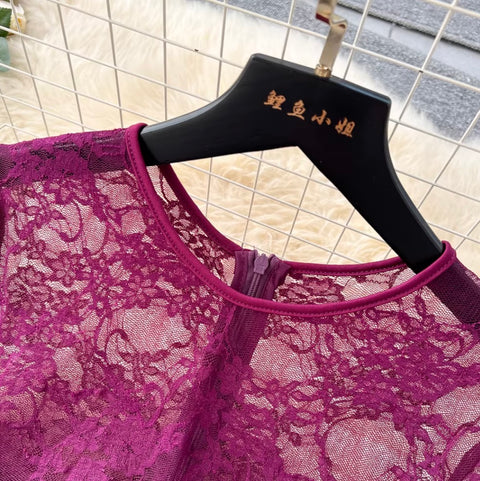 Elegant Hollowed Lace Slim Dress