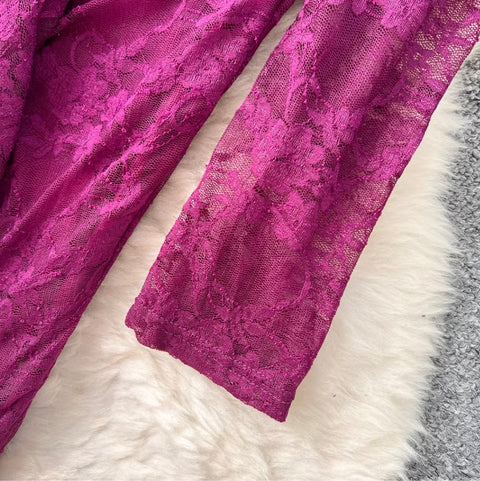 Elegant Hollowed Lace Slim Dress