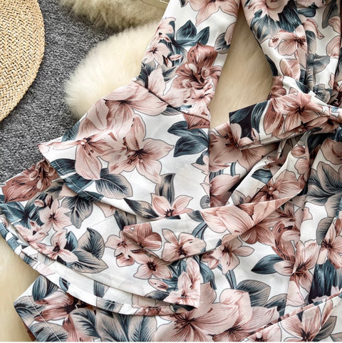 Off-shoulder Floral Print Dress