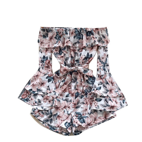 Off-shoulder Floral Print Dress